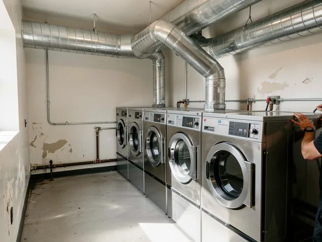 Brooklyn Dryer Vent Cleaning team performing large-scale commercial dryer vent cleaning in Brooklyn